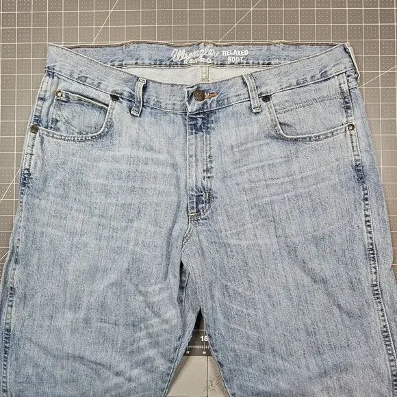 Wrangler Retro Jeans 38x31 Relaxed Boot Cut Cowboy Western Grunge Light Wash - Picture 4 of 14